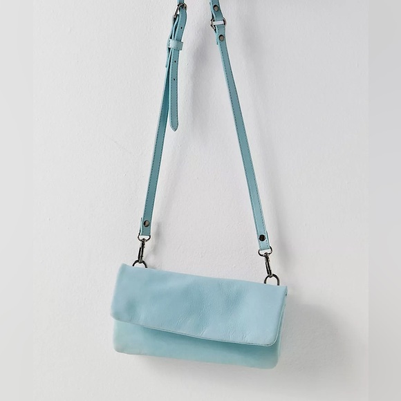 NEW Free People The Traveler Wallet In Swan Lake Blue - Picture 1 of 14